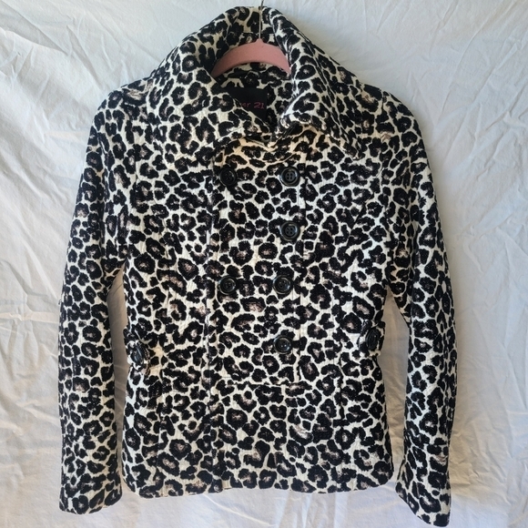 Vintage forever 21 cheetah print peacoat - Picture 1 of 8
